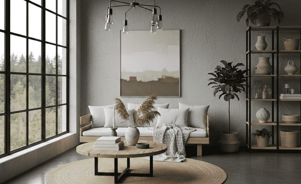 combinatie industrieel en scandinavisch interieur